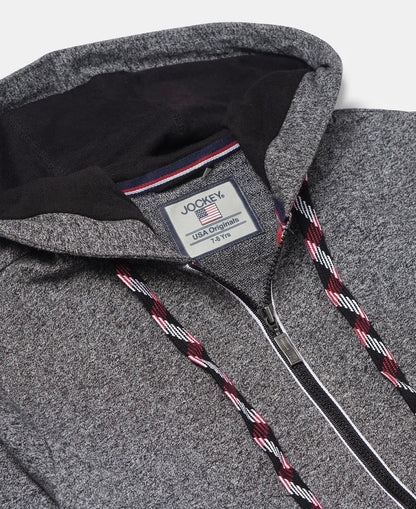 Super Combed Cotton French Terry Hoodie Jacket - Black Grindle-3