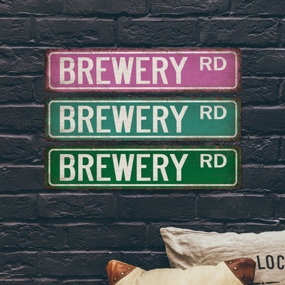 Brewery Street Sign Man Cave Decor Craft Beer Sign Home Bar Lounge Pub