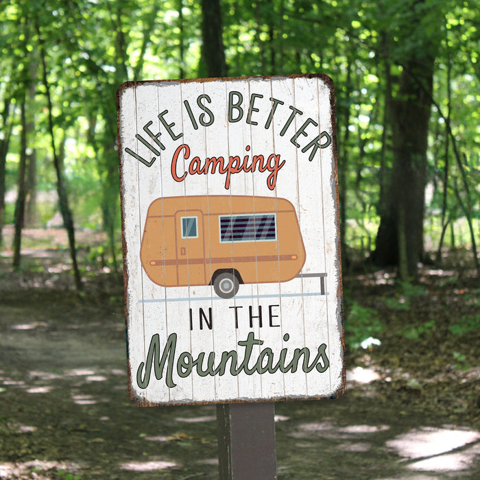 Camping Sign Life is Better Camping Gift Cabin Decor Outdoor Decor Lodge Camper RV