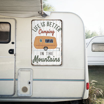 Camping Sign Life is Better Camping Gift Cabin Decor Outdoor Decor Lodge Camper RV