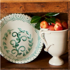 Casa Nuno Green & White Serving Dishes