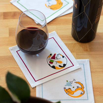 Cats Drinking Cocktail Napkin Set