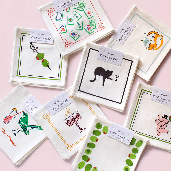 Cats Drinking Cocktail Napkin Set