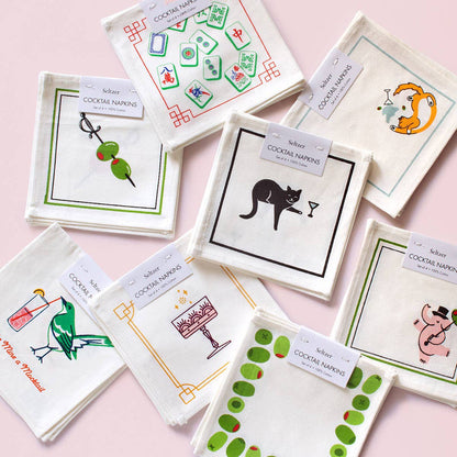 Cats Drinking Cocktail Napkin Set