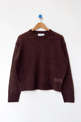 Cecile Crew Neck Mohair Sweater | Espresso - Le Bon Shoppe