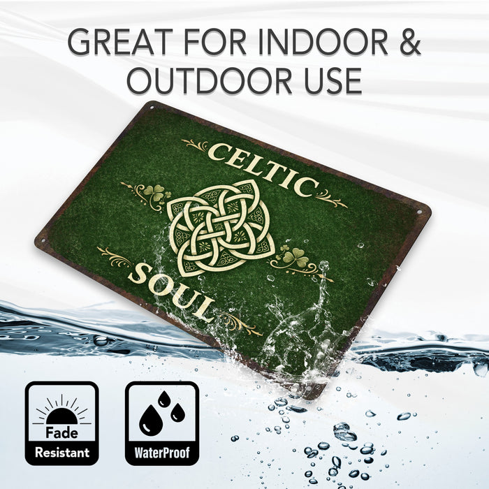 Celtic Soul Rustic Metal Sign – Irish Wall Décor