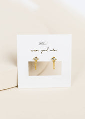 Chain Huggie Stud Gold Earrings