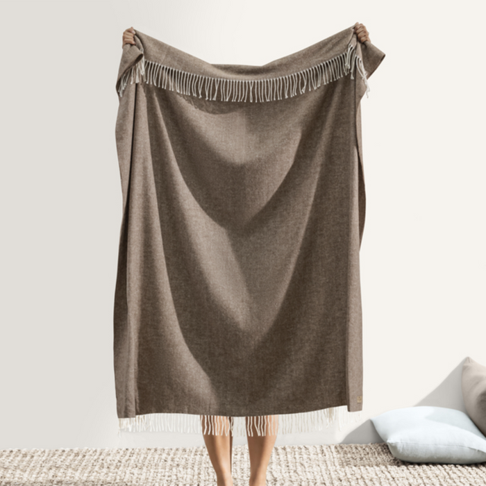 Cocoa Herringbone Throw