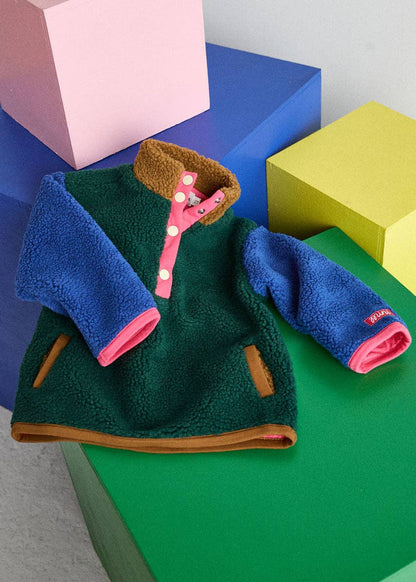 Color Block Fleece Pullover | Pink - Alice & Wonder