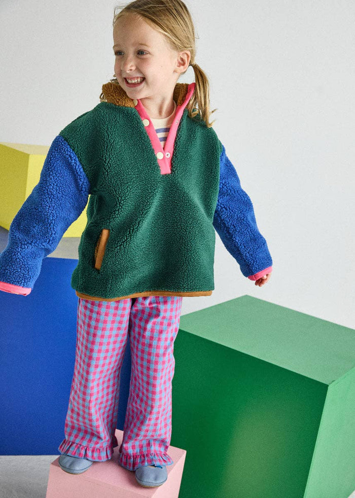 Color Block Fleece Pullover | Pink - Alice & Wonder