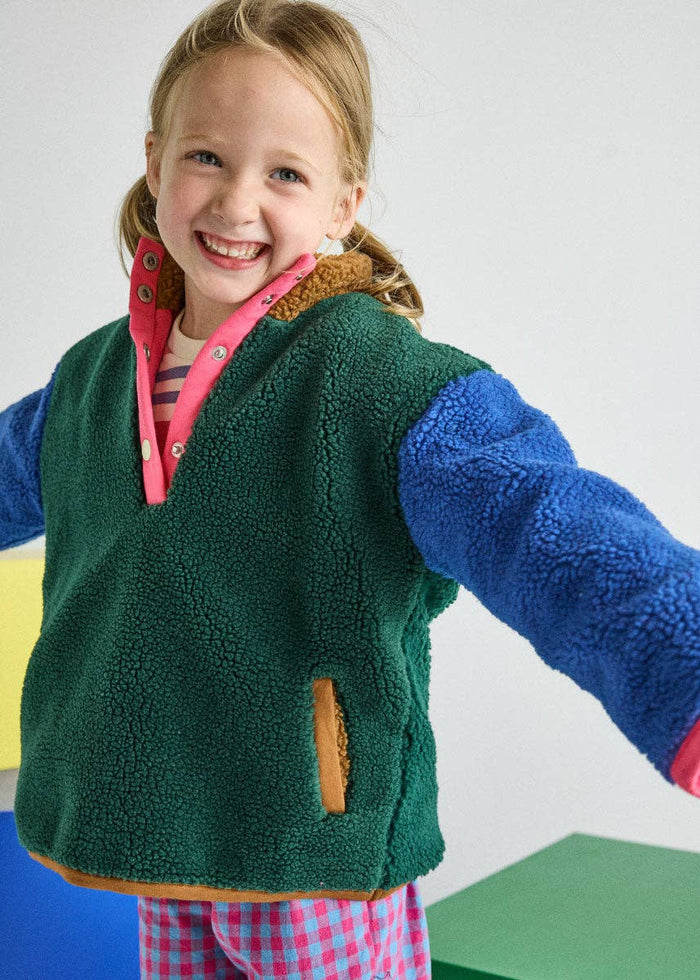 Color Block Fleece Pullover | Pink - Alice & Wonder