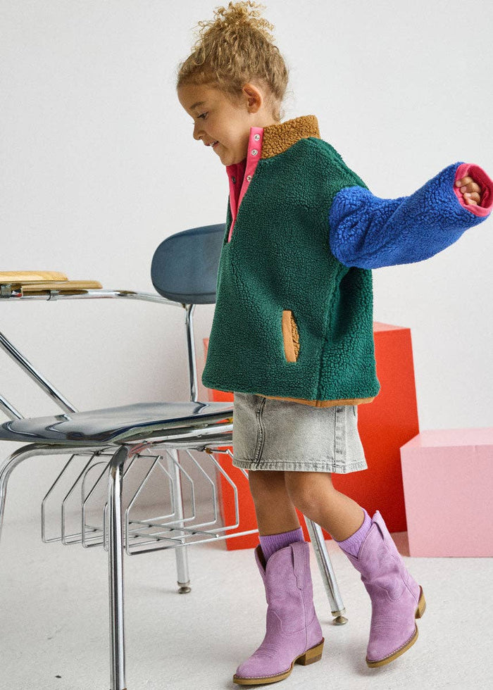 Color Block Fleece Pullover | Pink - Alice & Wonder