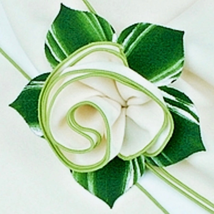 Color Trimmed Napkin White/Honeydew - Maisonette Shop