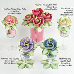Color Trimmed Napkin White/Honeydew - Maisonette Shop