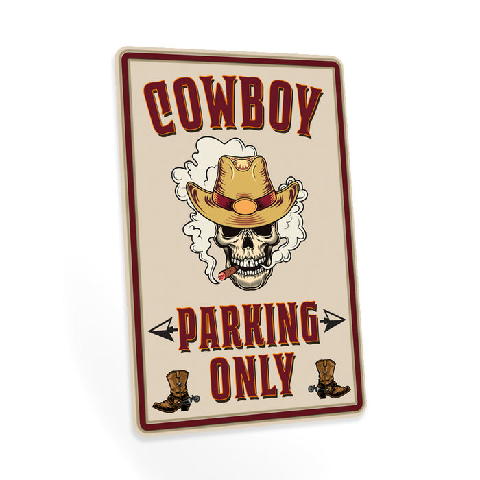 Cowboy Parking Only Sign Farm House Decor Wall Metal Parking Sign
