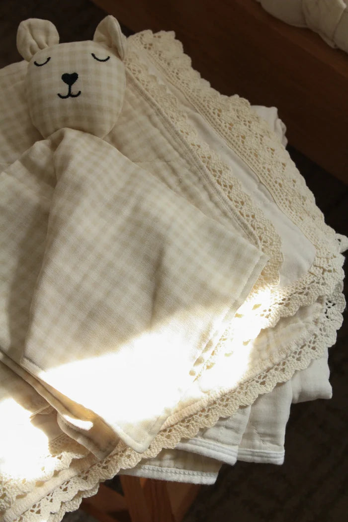 CREAM GINGHAM BEAR | LOVELY - ELLIE & LAYNE HANDMADE
