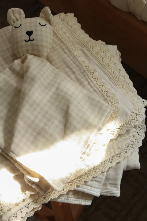 CREAM GINGHAM BEAR | LOVELY - ELLIE & LAYNE HANDMADE
