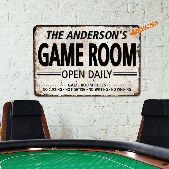 Custom Game Room Sign Family Room Decor Darts Poker Board Games