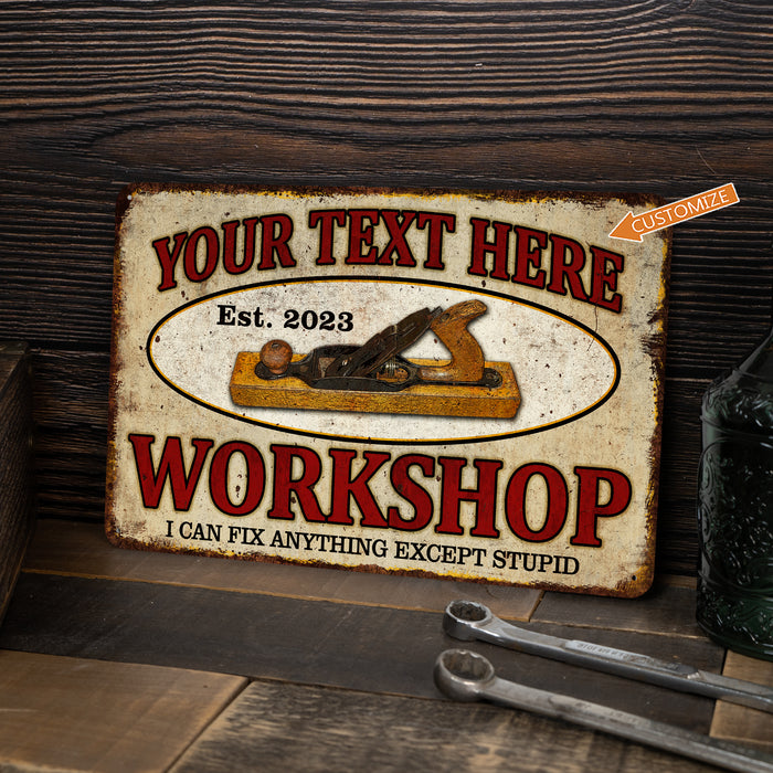 Custom Workshop Sign Garage Decor Carpentry Man Cave Gift for Dad