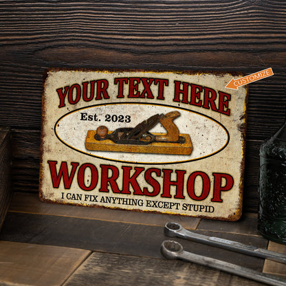 Custom Workshop Sign Garage Decor Carpentry Man Cave Gift for Dad