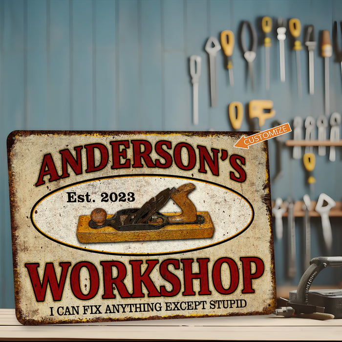 Custom Workshop Sign Garage Decor Carpentry Man Cave Gift for Dad