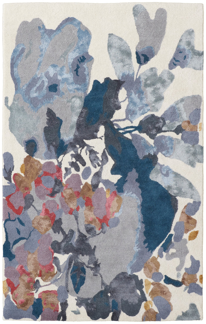 The Rug Corner Feizy Dafney Transitional Floral & Botanical - Blue/Gray/Pink