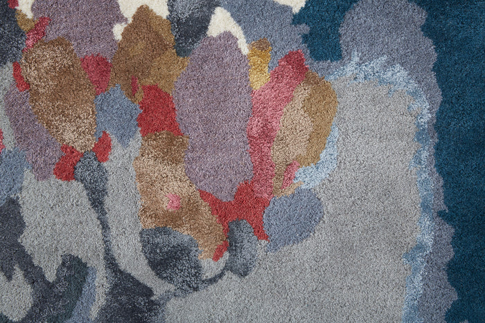 The Rug Corner Feizy Dafney Transitional Floral & Botanical - Blue/Gray/Pink