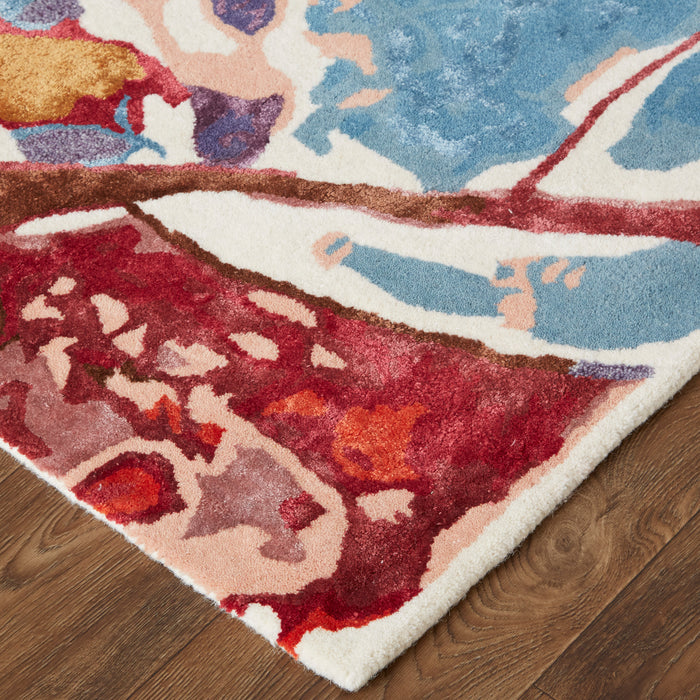 The Rug Corner Feizy Dafney Transitional Floral & Botanical - Red/Blue/Purple