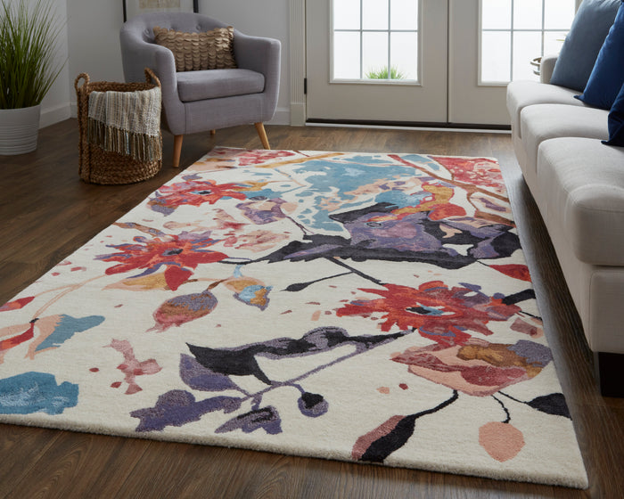 The Rug Corner Feizy Dafney Transitional Floral & Botanical - Red/Blue/Purple