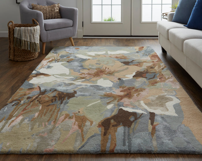 lifestyle The Rug Corner Feizy Dafney Transitional Floral & Botanical - Tan/Gray/Green  Dafney Transitional Floral & Botanical - Tan/Gray/Green