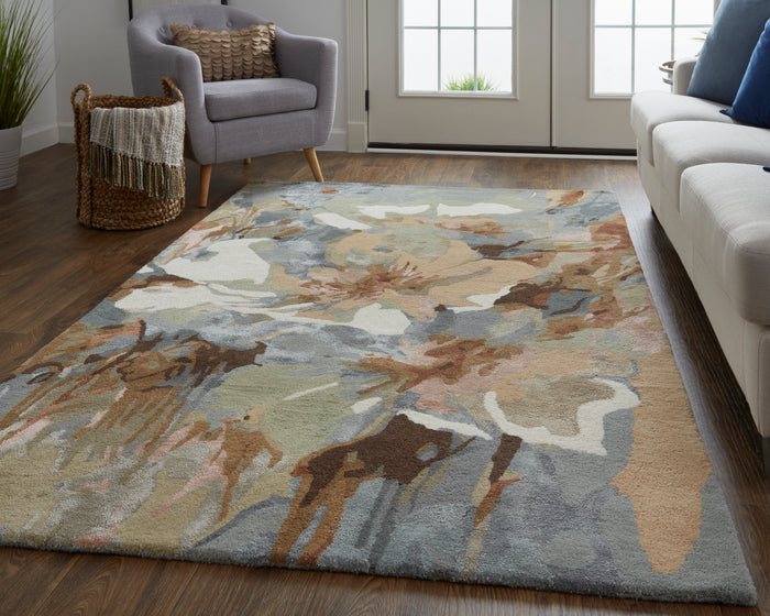 The Rug Corner Feizy Dafney Transitional Floral & Botanical - Tan/Gray/Green  Dafney Transitional Floral & Botanical - Tan/Gray/Green