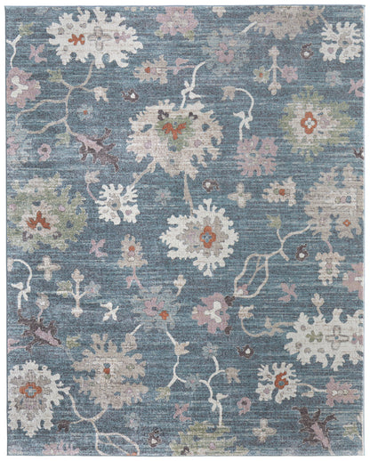 The Rug Corner Feizy Dartmouth Transitional Abstract - Blue/Ivory/Pink