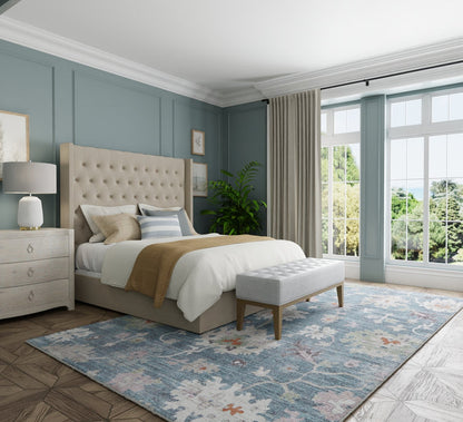The Rug Corner Feizy Dartmouth Transitional Abstract - Blue/Ivory/Pink