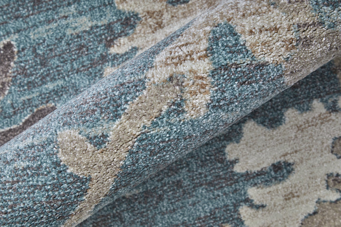 The Rug Corner Feizy Dartmouth Transitional Abstract - Blue/Ivory/Pink