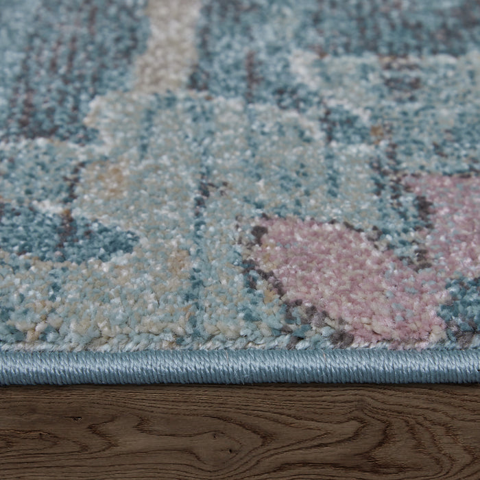 The Rug Corner Feizy Dartmouth Transitional Abstract - Blue/Ivory/Pink