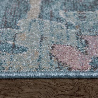 The Rug Corner Feizy Dartmouth Transitional Abstract - Blue/Ivory/Pink