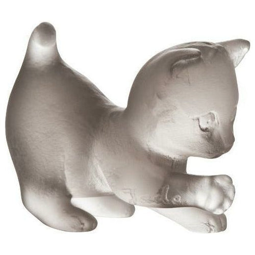 Daum - Crystal Mini Kitten in Grey - Time for a Clock