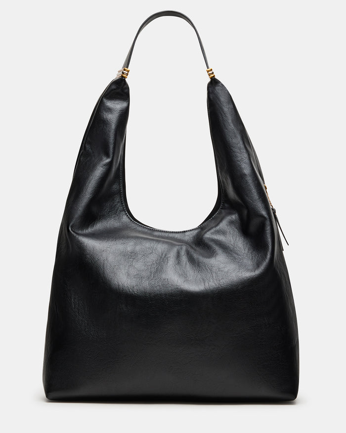 DEMPSY Bag Black Slouchy Hobo Shoulder Strap Bucket Tote Handbag | Steve Madden