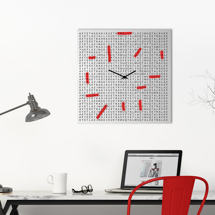 Design Object - Crossword Wall Clock - Made in Italy - Time for a Clock