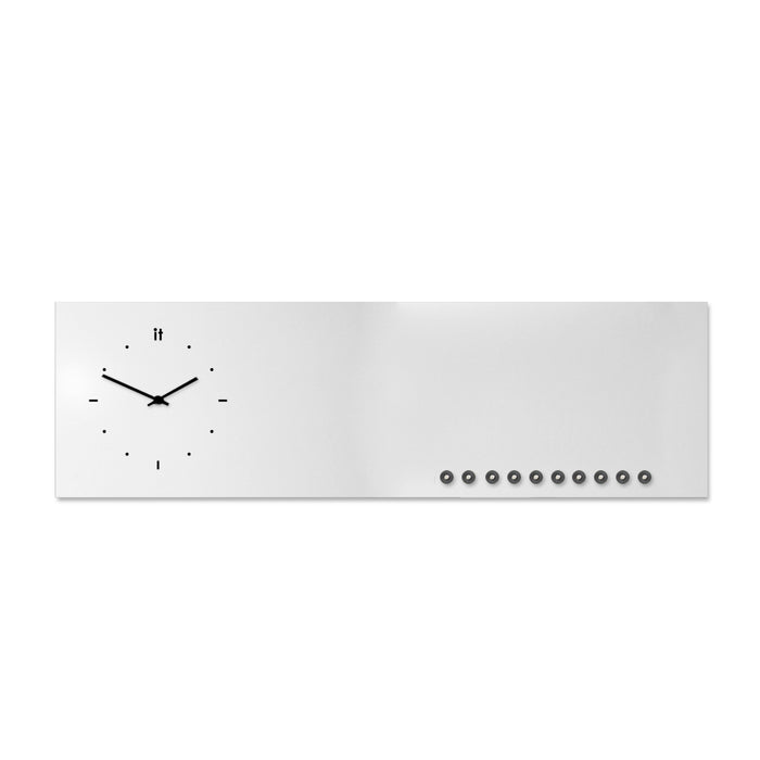 Design Object - Magnetic Board Horizontal Wall Clock - Made in Italy