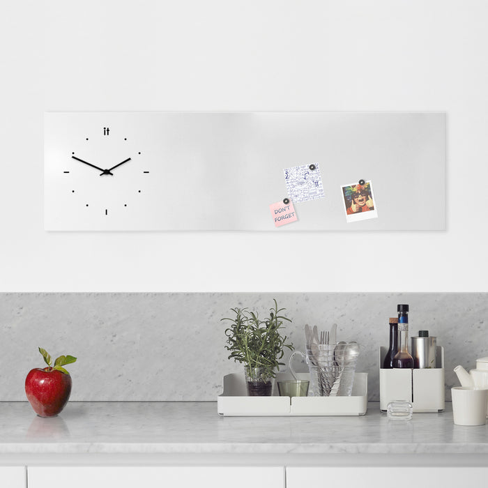Design Object - Magnetic Board Horizontal Wall Clock - Made in Italy
