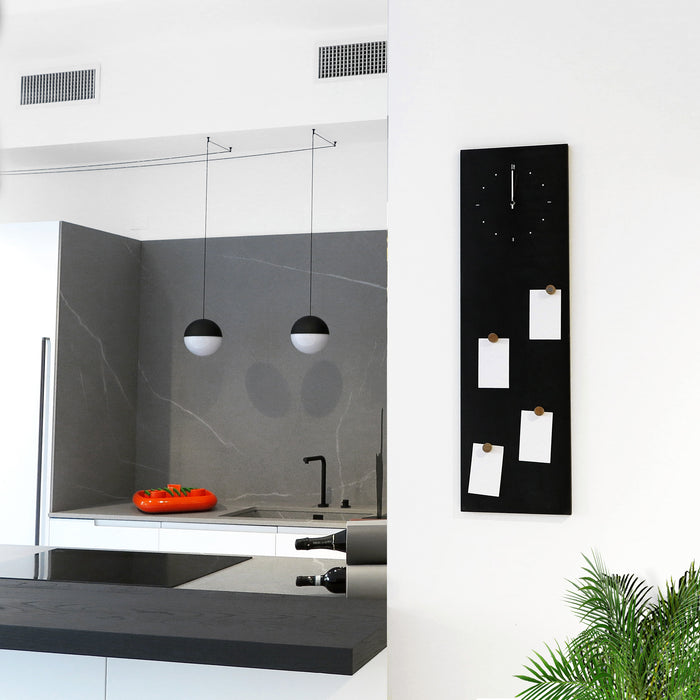 Design Object - Magnetic Board Vertical Wall Clock - Made in Italy - Time for a Clock