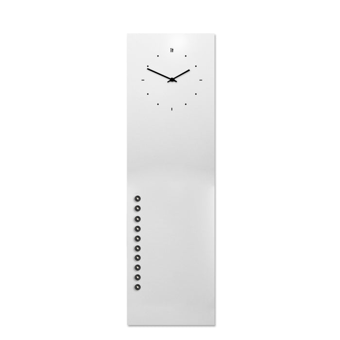 Design Object - Magnetic Board Vertical Wall Clock - Made in Italy - Time for a Clock