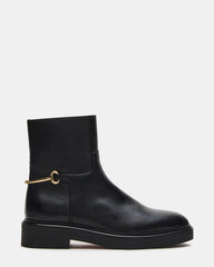 DIABLO Black Leather Women's Ankle Boot | Steve Madden