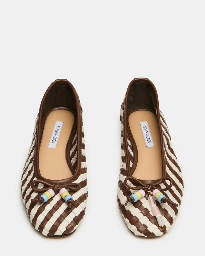 DIVY WHITE/BROWN LEATHER