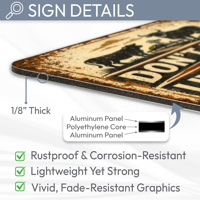 Don't Pet Livestock Rustic Metal Sign