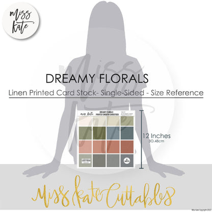 Dreamy Florals - Linen Printed Smooth Cardstock Single-Sided