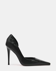ELEGANT Black Leather Pointed-Toe Stiletto Pump Women's Heel | Steve Madden