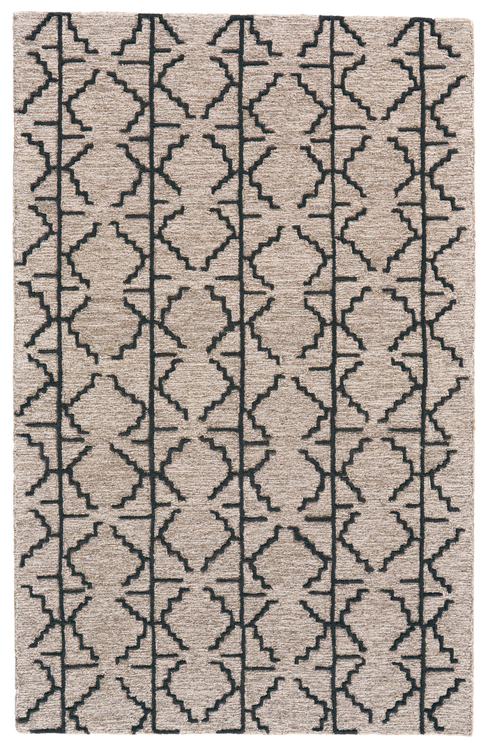 The Rug Corner Feizy Enzo Transitional Geometric - Black/Taupe/Gray
