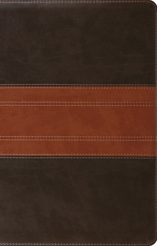 ESV Large Print Personal Size Bible-Forest/Tan Trail Design TruTone